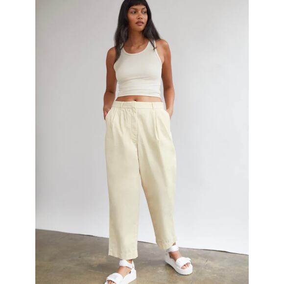 Wilfred Free Cotton Pockets Pleated High Rise Straight Compass Pants Size 0 - Picture 1 of 7